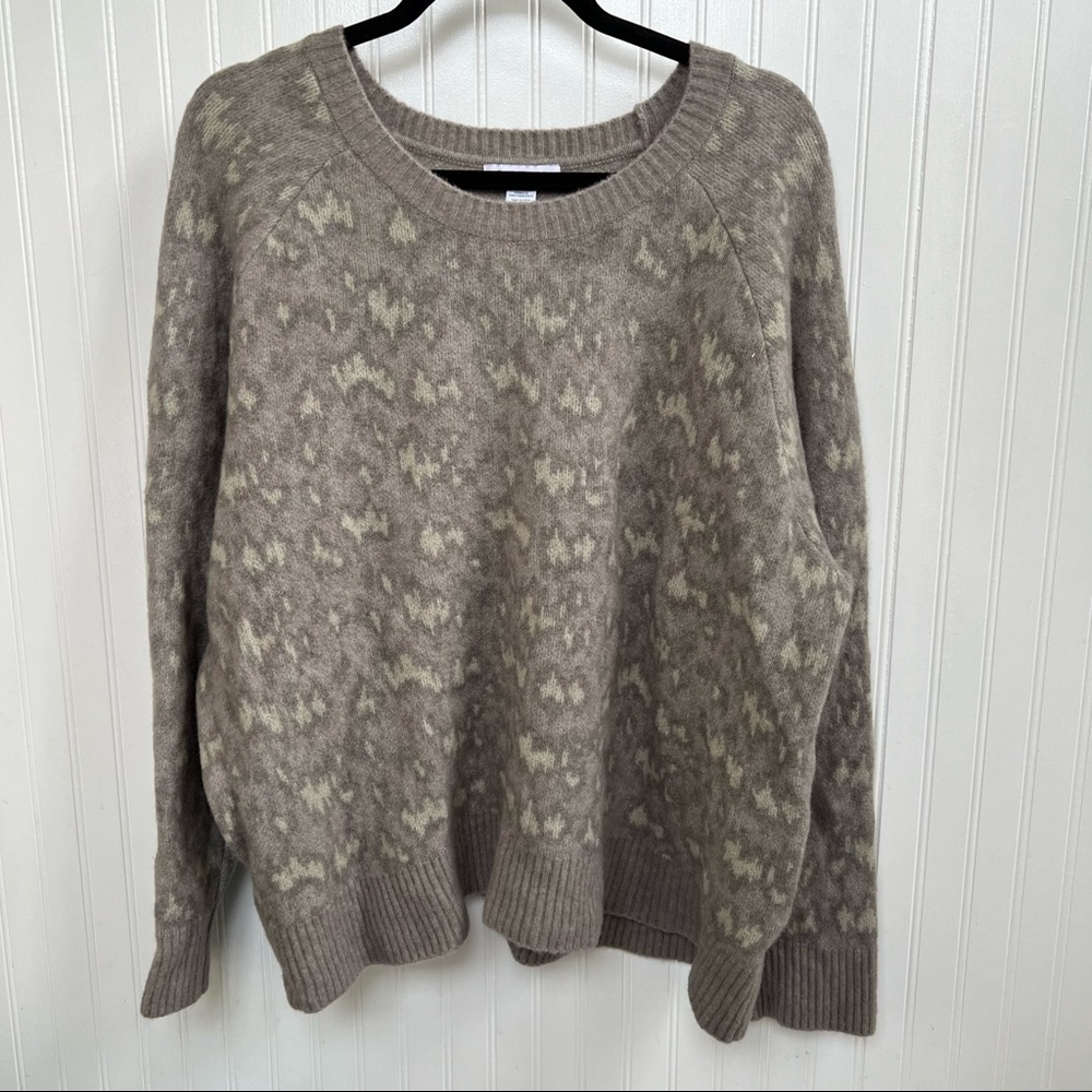Athleta 982835 Hawthorn Animal Print Merino Wool Crewneck Sweater Size 1X - Picture 2 of 7